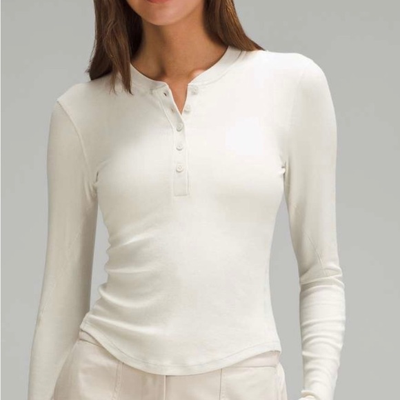 lululemon athletica Tops - lululemon athletica Women's Long Sleeve Henley Top in Ivory